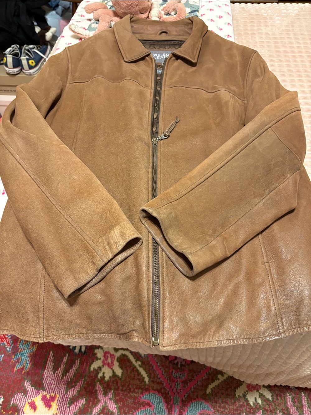 Women’s Brown leather Zip Jacket sz XXL